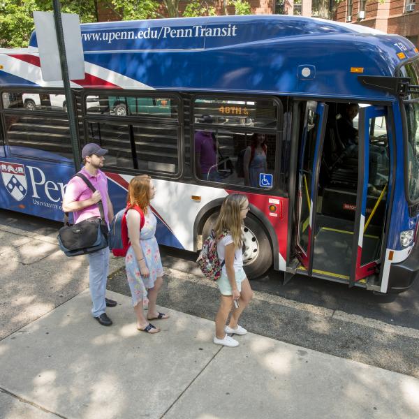 Students boarding Penn Bus