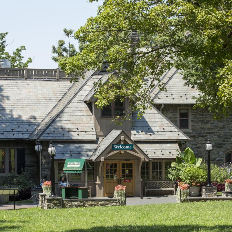 Main building at Morris Arboretum