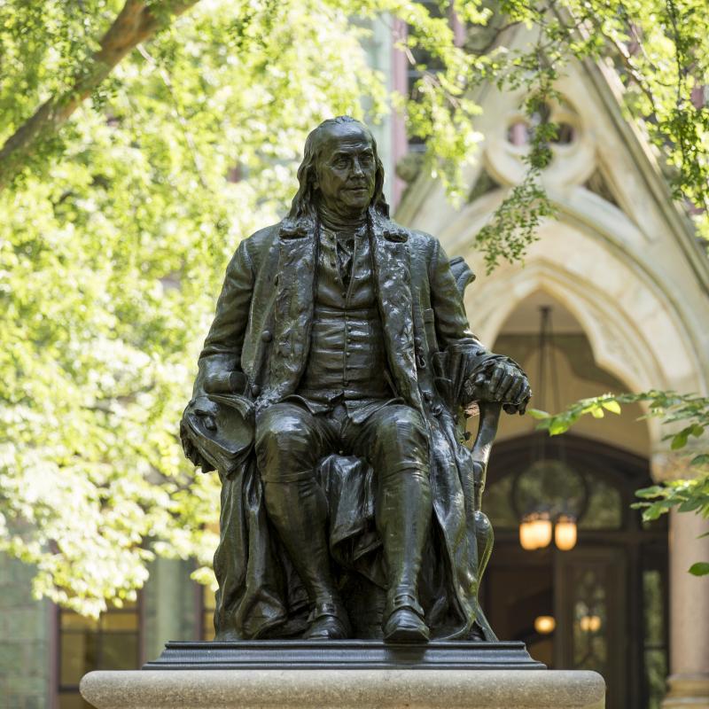 Photo of a Ben Franklin Stature